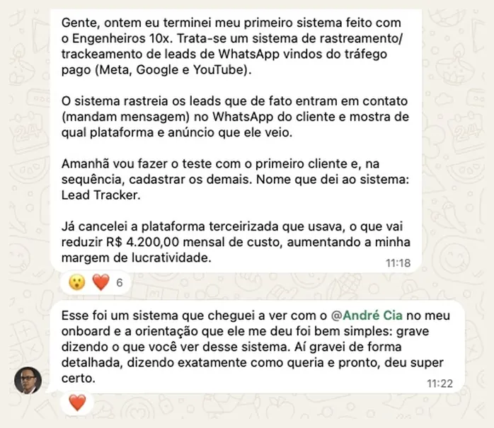 Alexandre Siqueira · sistema próprio de rastreio cortou R$ 4.200 por mês de custo